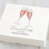 ピンクのブライダルシャワーブランチとバブリーの水色 スタンダードカクテルナプキン