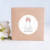 ピンクのブライダルシャワーブランチとバブルリーウォーターカラー ラウンドシール