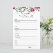 ピンクのブライダルシャワー単語スクランブルゲーム (スタンド正面)