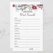 ピンクのブライダルシャワー単語スクランブルゲーム (正面/裏面)