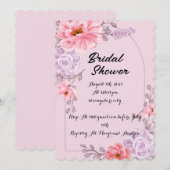 ピンクのブライダルシャワー招待 招待状 (正面/裏面)