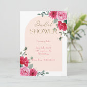ピンクのブライダルシャワー招待 招待状 (スタンド正面)