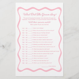 ピンクのブライダルシャワー新郎が何と言ったか