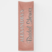 ピンクのブライダルシャワー発表パーティーバナー 横断幕 (縦)