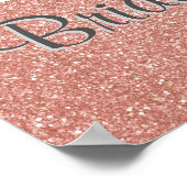 ピンクのブライダルシャワー発表パーティー記号 ポスター (角)