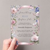 ピンクのブライダルシャワー アクリル招待状 (インサイチュ (ポータブル))