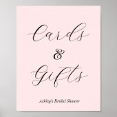 ピンクのブライダルシャワー カード ギフト ポスター (正面)