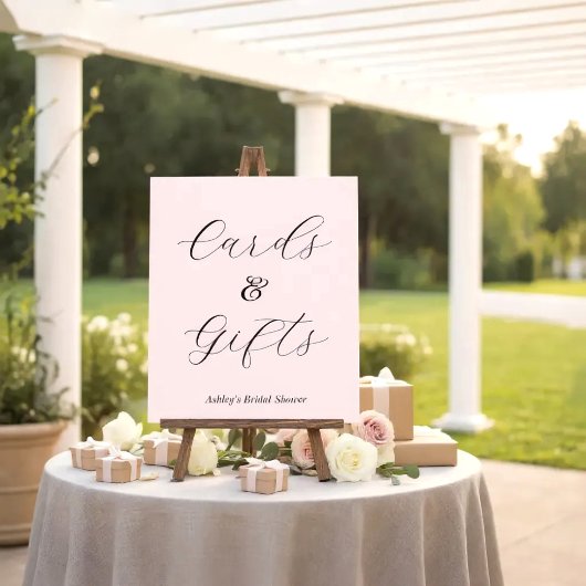 ピンクのブライダルシャワー カード ギフト ポスター
