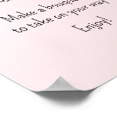 ピンクのブライダルシャワー フラワーバー ポスター (角)