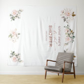 ピンクのブライダルシャワー プロップ 薔薇 ゴールド タペストリー (インサイチュ(横))