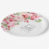 ピンクのブライダルシャワー ペーパープレート (アングル)