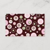 ピンクのブラウンの甘い女の子の水玉模様の座席カード プレイスカード (裏面)