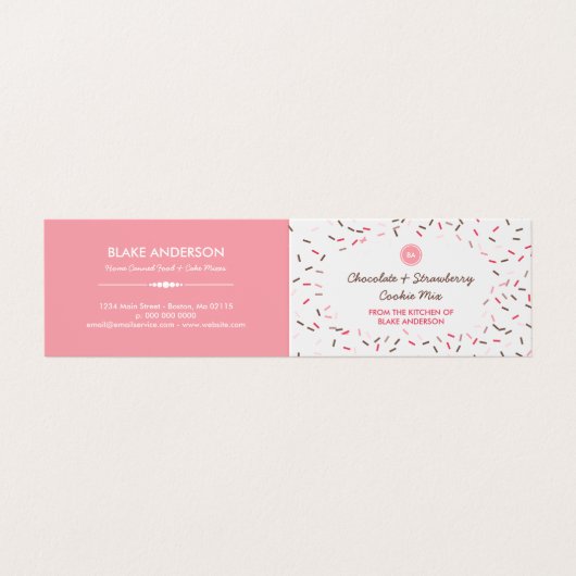 ピンクのブラウンは手製のクッキーの組合せを振りかけます 名刺 (外部フラット)