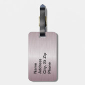 ピンクのブラシの鋼鉄および黒いプリント ラゲッジタグ (裏面縦)