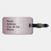 ピンクのブラシの鋼鉄および黒いプリント ラゲッジタグ (裏面横)