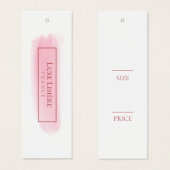 ピンクのブラシストロークつるラベル (正面&裏面)