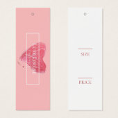 ピンクのブラシストロークつるラベル |口紅 (正面&裏面)