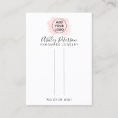 ピンクのブラシストロークのロゴジュエリーのヘアクリップ表示 名刺 (正面)