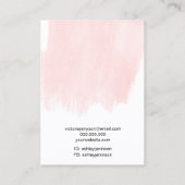 ピンクのブラシストロークのロゴジュエリーリングのホルダー 名刺 (裏面)