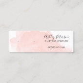 ピンクのブラシストロークジュエリーイヤリング表示 スキニー名刺 (正面)