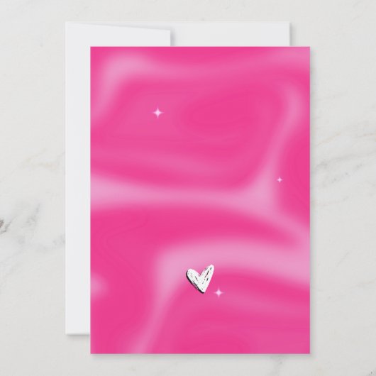 ピンクのブラシストロークy2kレトロベビーシャワー 招待状 (裏面)