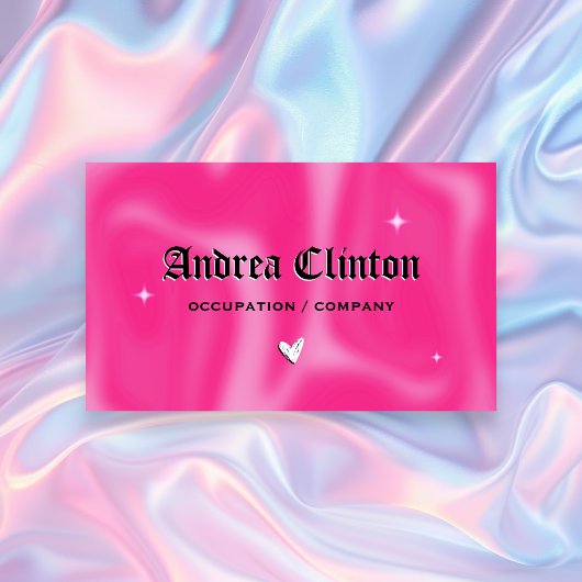 ピンクのブラシストロークy2kレトロ 名刺