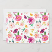 ピンクのブラシ手のレタリングの誕生の発表 案内状 (裏面)