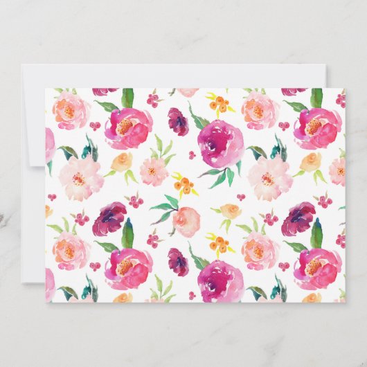 ピンクのブラシ手のレタリングの誕生の発表 案内状 (裏面)