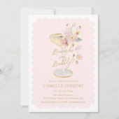 ピンクのブランチとバブルリーな花嫁のシャワー招待状 招待状 (正面)