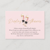 ピンクのブランチと泡立つディスプレイシャワー エンクロージャーカード (正面)