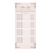 ピンクのブランディング価格表の点滅 ラックカード (裏面)