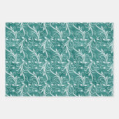 ピンクのブルゴーニュのクリスマスウォーター色の花 ラッピングペーパーシート (正面3)