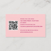 ピンクのブルゴーニュのレトロな名前の波状波縁ど 名刺 (裏面)