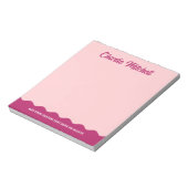 ピンクのブルゴーニュのレトロ文字波形名前をカスタムする ノートパッド (回転)