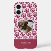 ピンクのブルゴーニュの水の色のポープリントドッグフォトケース Case-Mate iPhoneケース (裏面)