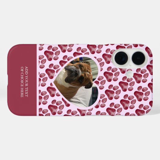 ピンクのブルゴーニュの水の色のポープリントドッグフォトケース Case-Mate iPhoneケース (裏面 (横))