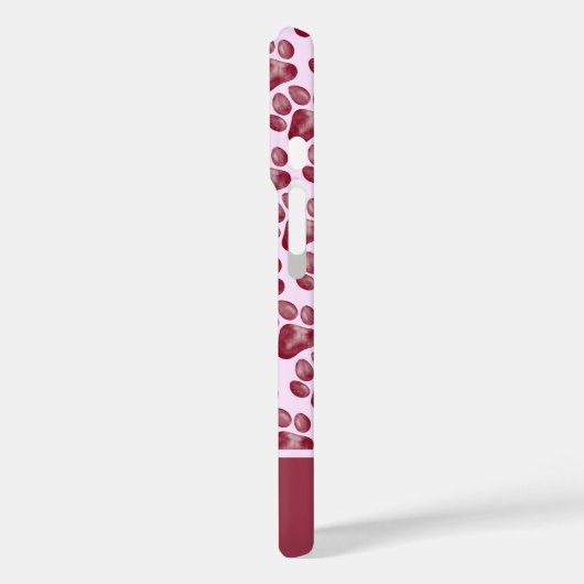 ピンクのブルゴーニュの水の色のポープリントドッグフォトケース Case-Mate iPhoneケース (裏面 / 左)