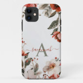ピンクのブルゴーニュ花iPhoneケース Case-Mate iPhoneケース (裏面)