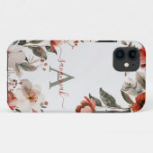 ピンクのブルゴーニュ花iPhoneケース Case-Mate iPhoneケース (裏面(横))