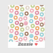 ピンクのブルーとチョコレートの模様を噛むドーナツ シール (シート)