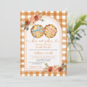 ピンクのブルーボウカボチャのパイジェンダーがギンガムを明かす 招待状 (スタンド正面)