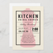 ピンクのブレンダー キッチンシャワー 招待状 (正面/裏面)