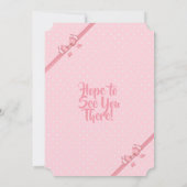 ピンクのブロックとリボン 女の子 ベビーシャワー 招待状 (裏面)