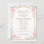 ピンクのブーケキンセアニラの招待 招待状 (正面)