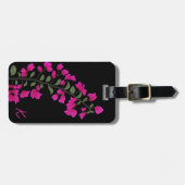 ピンクのブーゲンビリアのパーソナライズな荷物のラベル ラゲッジタグ (正面横)