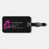 ピンクのブーゲンビリアのパーソナライズな荷物のラベル ラゲッジタグ (裏面横)