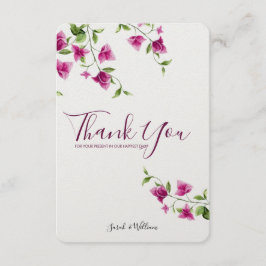 ピンクのブーゲンビリアの花のサンキューカード サンキューカード