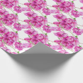ピンクのブーゲンビリア植物性の水の色パターン ラッピングペーパー (角)