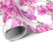 ピンクのブーゲンビリア植物性の水の色パターン ラッピングペーパー (ロールコーナー)