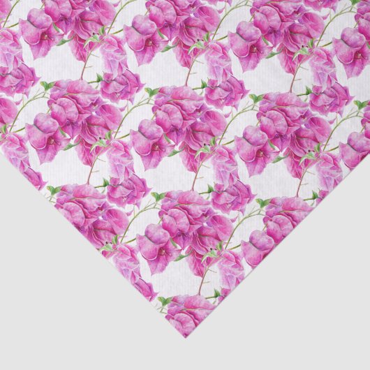 ピンクのブーゲンビリア植物性の水の色パターン 薄葉紙 (詳細)